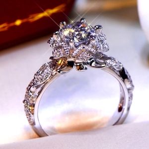 925 Sterling Silver Sapphire Zircon Ring